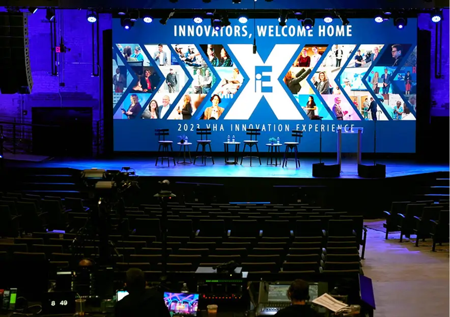 iEX event production showing cameras and lights